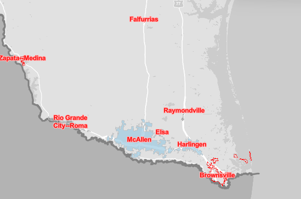 RGV Service Area Map